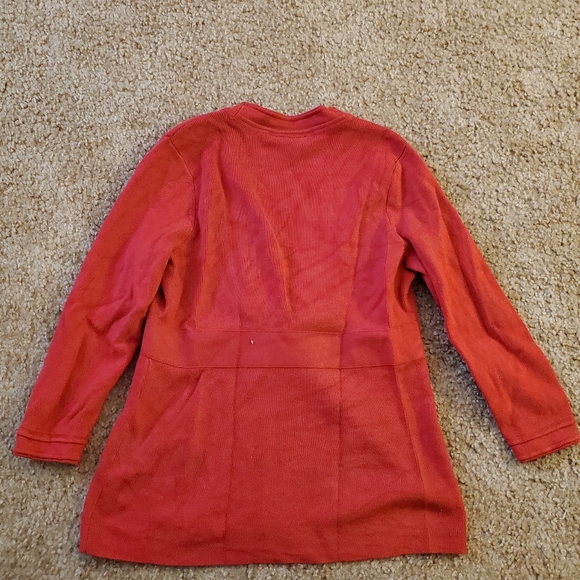 20- Petite Sophisticate Red/Orange cardigan Size XS - Picture 6 of 8